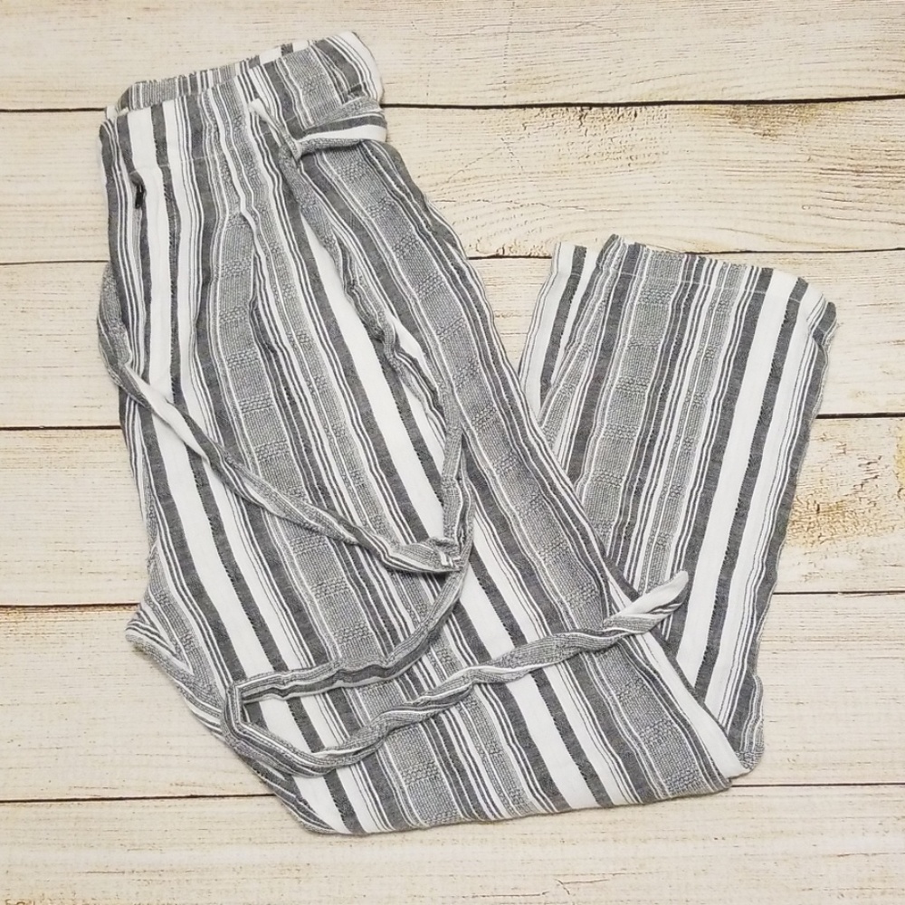 Stripped High Waisted Pants with Pockets